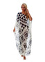 Chiffon black and white triangle positioning printed beach skirt oversized holiday skirt