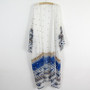 Chiffon White Sapphire Blue Printed Beach Skirt Loose Plus Size Holiday Cardigan