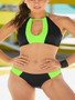 Sexy swimsuit split solid color swimsuit