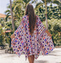 Printed Beach Sun Shirt Loose Belt Holiday Skirt