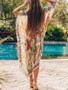 Chiffon Printed Snake Pattern Beach Skirt Sunscreen Shirt Holiday Long Skirt