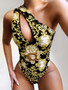 Cutout one-shoulder bikini one-piece swimsuit