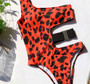 One-shoulder sexy leopard swimsuit bikini