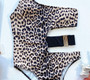 One-shoulder sexy leopard swimsuit bikini