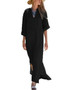 Solid Color Side Split Maxi Long Dress