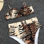 Split Swimsuit Leopard Print Sexy High Waist Bikini