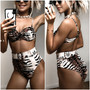 Split Swimsuit Leopard Print Sexy High Waist Bikini