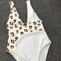 Sexy Leopard Irregular One Piece Swimsuit