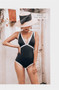 Sexy Stitching Triangle One Piece Swimsuit