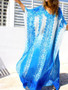 New Summer Cotton Print Beach Sunscreen Dress Long Skirt Bikini Blouse