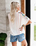 Casual V-neck Chiffon Print Short Sleeve Shirt