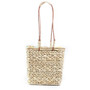 Handmade Woven Handbag Fashion Rattan Bag Cowhide Handle Design Retro Shoulder Bag