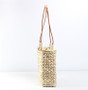 Handmade Woven Handbag Fashion Rattan Bag Cowhide Handle Design Retro Shoulder Bag