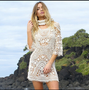 Sexy Openwork Lace Crocheted Halter Dress Sun Protection Bikini Blouse