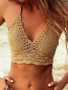 Hand Hook Knit Bikini Swimsuit Wrapped Chest Hanging Neck Back Beach Vest