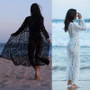 Lace Openwork Loose Beach Blouse Bikini Swimsuit Sunscreen Cardigan Beachwear Cover Up