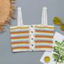 Hand Hook Color Vest Beach Holiday Handmade Knit Top