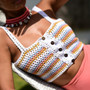 Hand Hook Color Vest Beach Holiday Handmade Knit Top