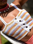 Hand Hook Color Vest Beach Holiday Handmade Knit Top