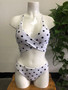 Split Dot Print Swimsuit Sexy Cross Strap Bikini