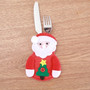 Santa Hat Reindeer Christmas Pocket Fork Knife Cutlery Holder