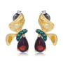 Garnet Gemstone Handmade Butterfly Stud Earrings