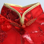 Red Modern Chinese Traditional Qipao Embroidery Dress