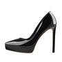 Black Platform Stiletto High Heels Pumps