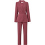 Waist Belted Blazer and High Waist Pants Suit Set