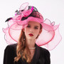 Elegant Pink Organza Ladies Tea Party Hat
