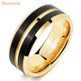 Tungsten Carbide Groove Ring  8mm Mens Wedding Band