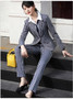 Striped Two-piece Set Blazer Pants Suits