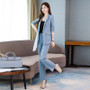 Blue Jacket Blazer Two-piece Pants Suit