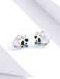 Enamel Raccoon Studs Earrings