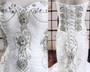 Luxurious Crystals Beaded Organza White Mermaid Wedding Dress
