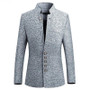 Business Casual Stand Collar Male Blazer Slim Fit Mens Blazer Jacket