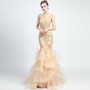 Lace Appliques Mermaid Evening Dress