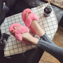 COOTELILI Winter Fashion Women Home Slippers Faux Fur Warm Shoes Woman Slip on Flats Female Fur Flip Flops Pink Plus Size 44 45