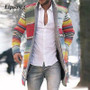 2020 Autumn Winter Warm Coat Windbreaker Mens Casual Stand Collar Long Sleeve Long Jacket Male Fashion Single Breasted Overcoat