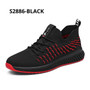 SUROM Black Leather Sneakers Men Breathable Zapatillas Hombre Casual Shoes Male Lace Up Outdoor Flats Sneakers Lightweight