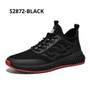 SUROM Black Leather Sneakers Men Breathable Zapatillas Hombre Casual Shoes Male Lace Up Outdoor Flats Sneakers Lightweight