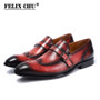 FELIX CHU Brand New Genuine Calf Leather Slip On Men's Wedding Dress Shoes