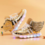 Kids Boots Luminous Wing Sneakers Boy Girl LED Light Up Shoes