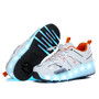 B&G LED Light Wheel Skateboarding Kids Shoes Mans Anti-slip Walking Sneakers