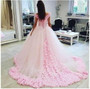 Charming Off the Shoulder With Handmade Flower Wedding Dresses W359