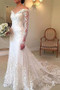 Charming V Neck Long Sleeves Off The Shoulder With Appliques Wedding Dress W398