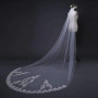 Beautiful Lace Appliques Tulle Long Wedding Veil V36