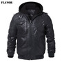 Men's Real Leather Jacket Men Motorcycle Removable Hood winter coat Men Warm Genuine Leather Jackets