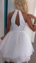 Halter Sexy Open back White homecoming prom dresses, CM0005