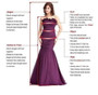 Fashion Gorgeous Two pieces Burgundy Sparkly Beading Rhinestone Mermaid Prom Gown Dresses,PD00028